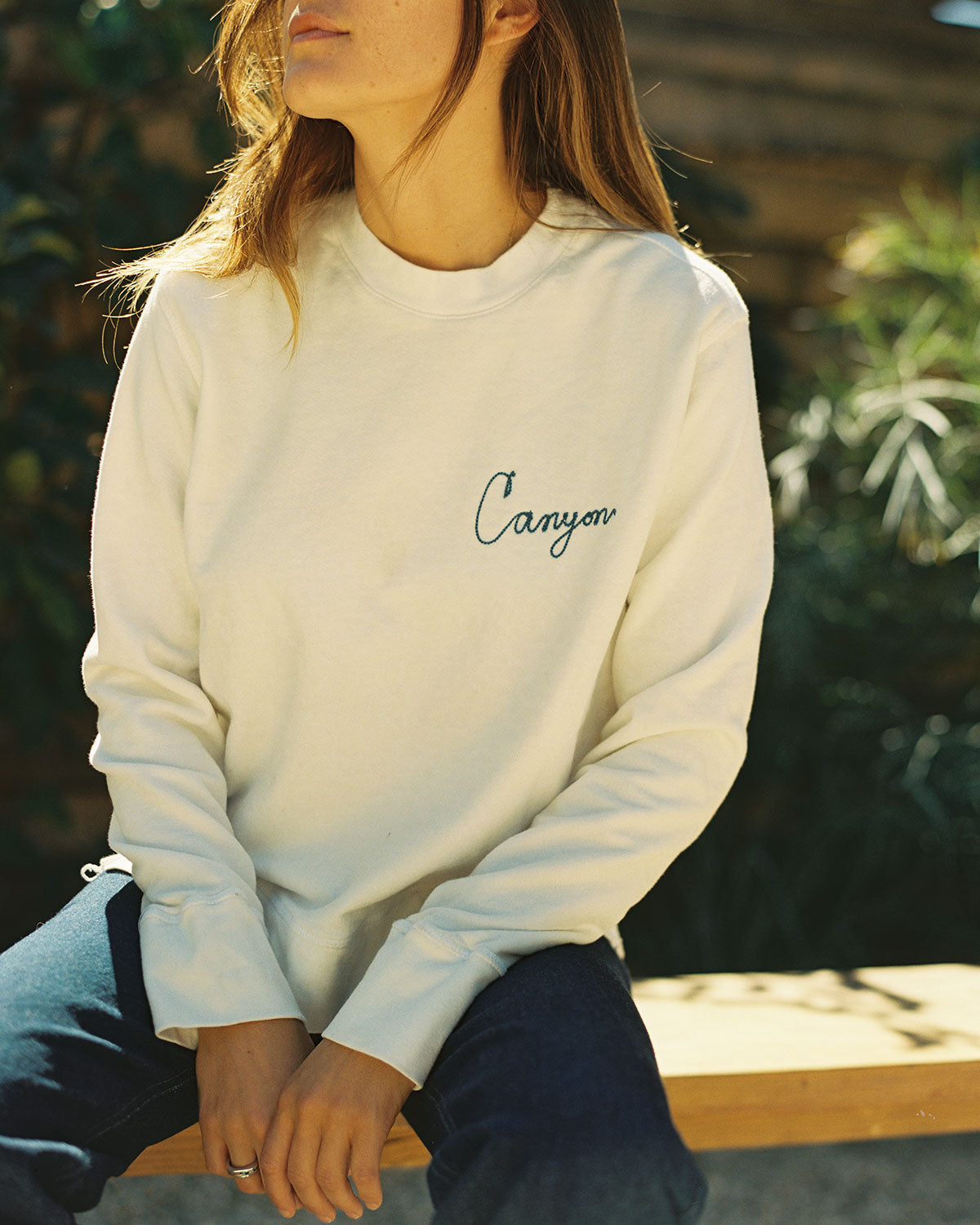 An embroidered sweatshirt by Canyon Coffee