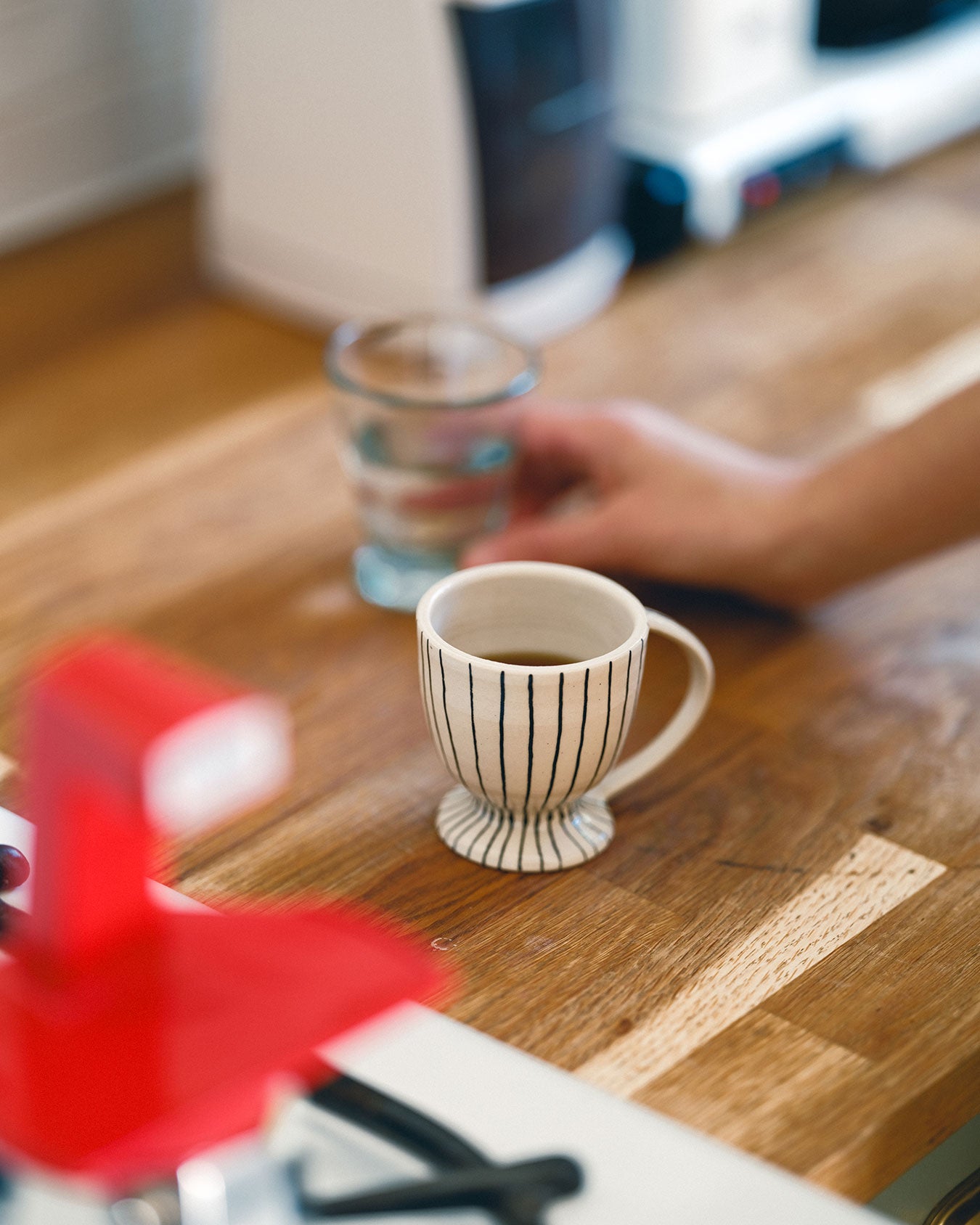 Ahmee Ceramics Black Striped Espresso Cup
