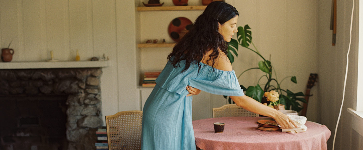 Artist April Valencia at home making coffee for Canyon Coffee in Los Angeles