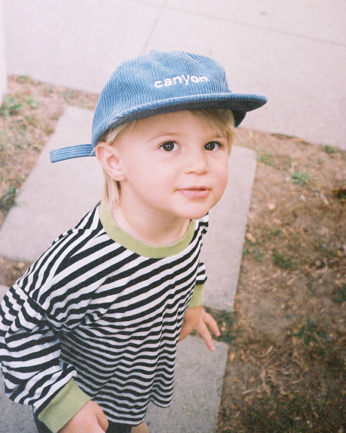 Canyon Coffee Kids Hat in Blue Corduroy