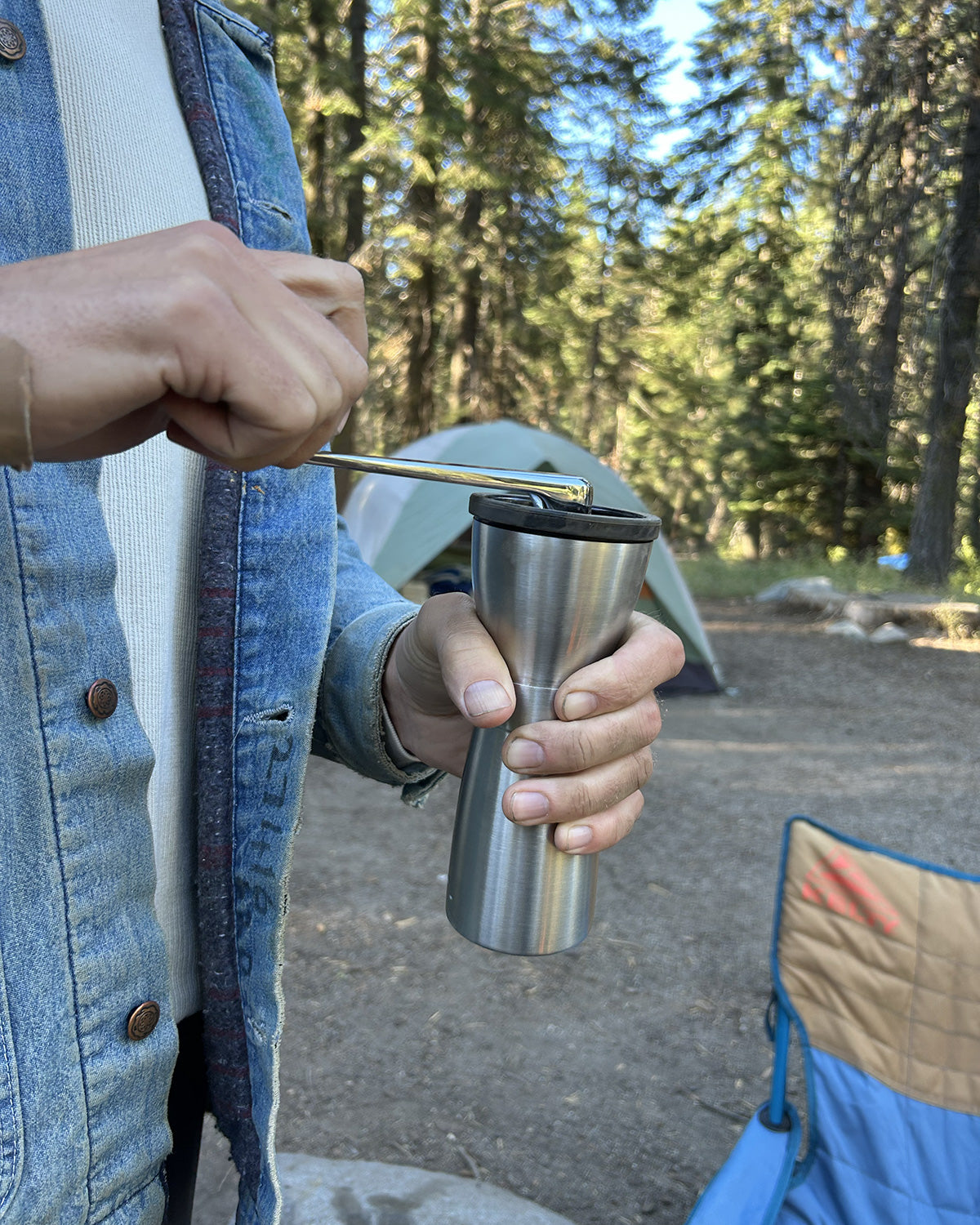 Die-cast aluminium and stainless steel coffee grinder