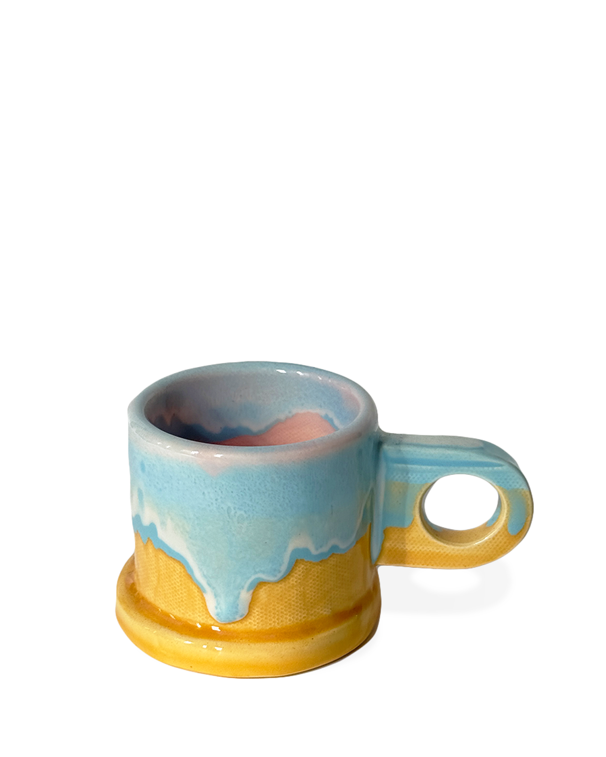 Orange Turquoise Dip Cortado Cup by Peter Shire