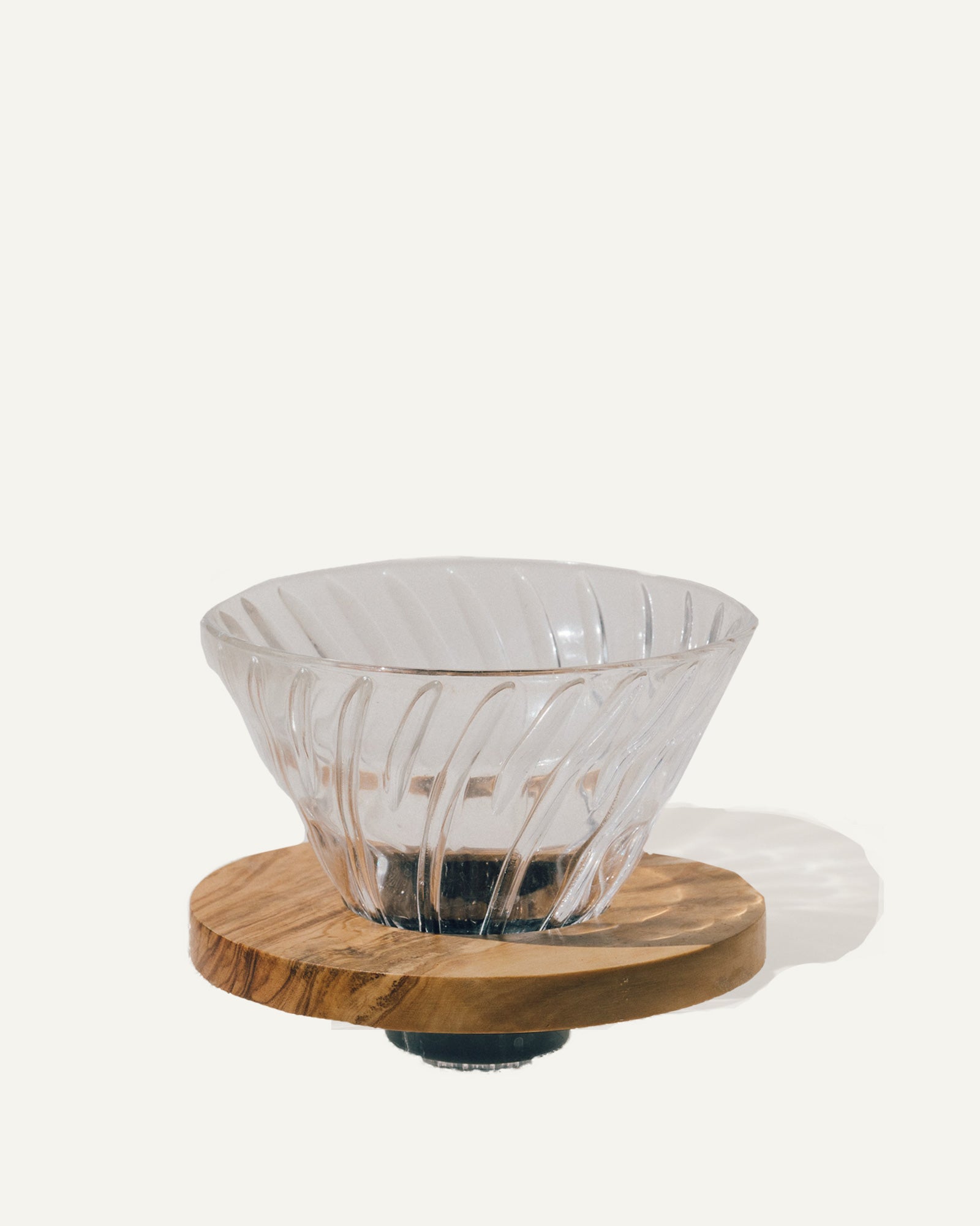 Glass and wood V60 drop pour over cone | Canyon Coffee